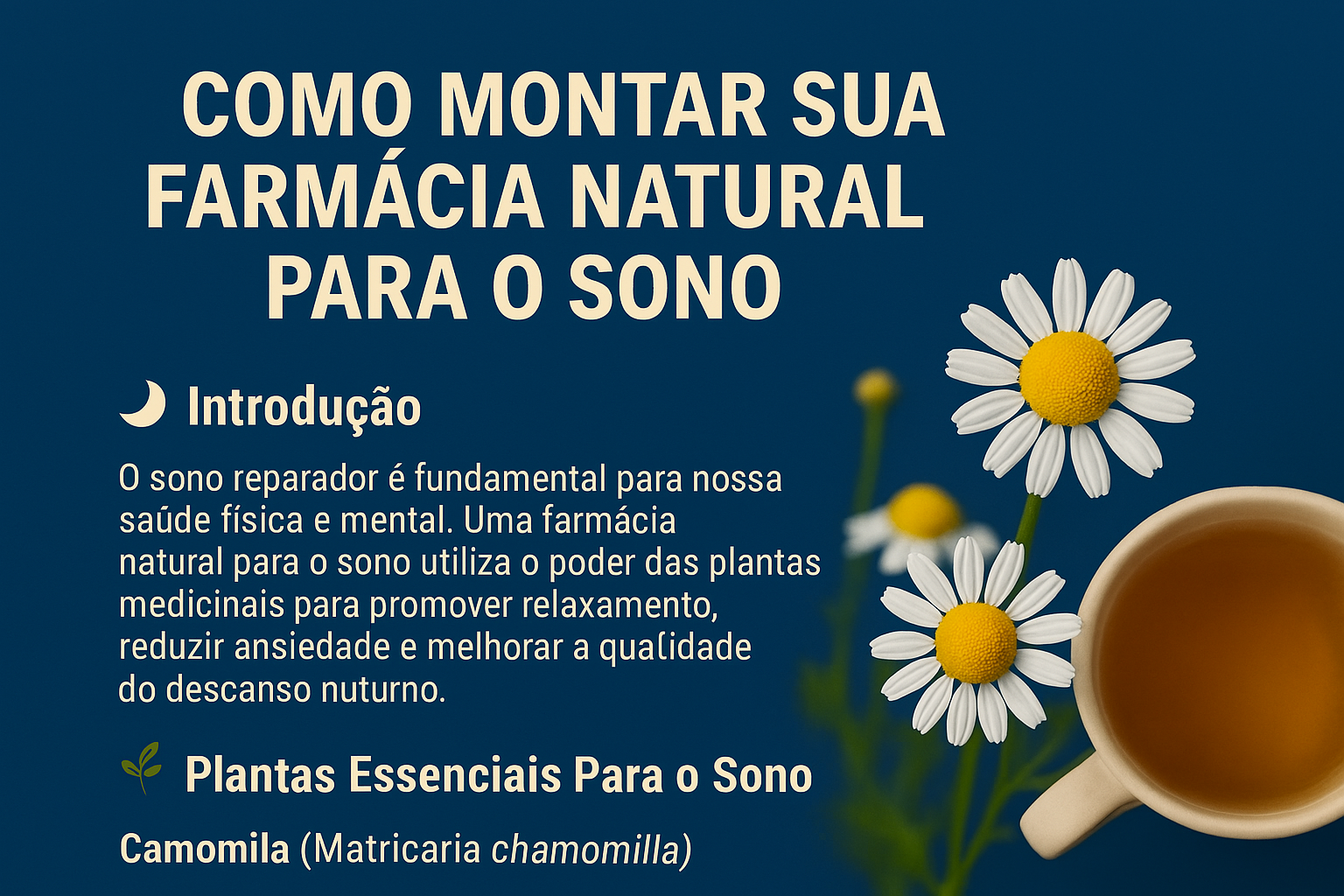 Como Montar Sua Farmácia Natural Para o Sono