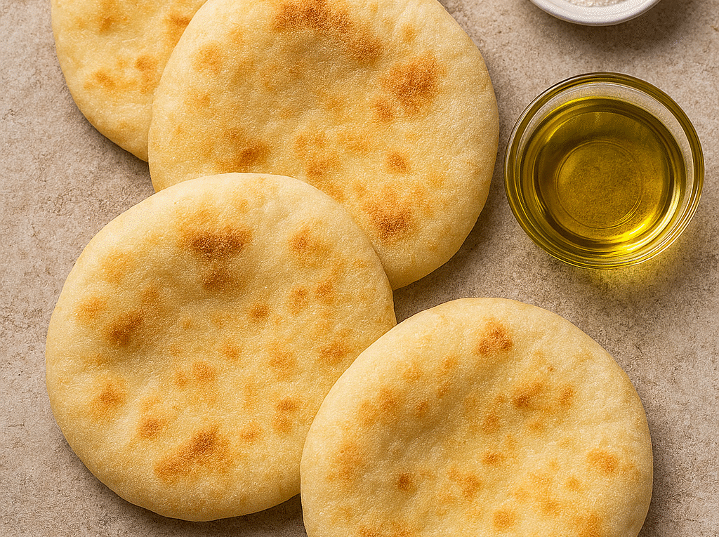 Receita do Pão Árabe ou Pão sírio Vegano. Delicioso